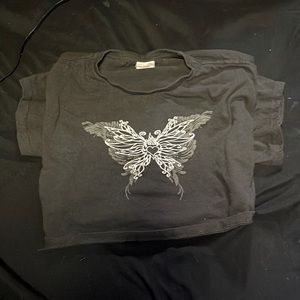 Crop top y2k butterfly design shirt graphic design 2000s shirt